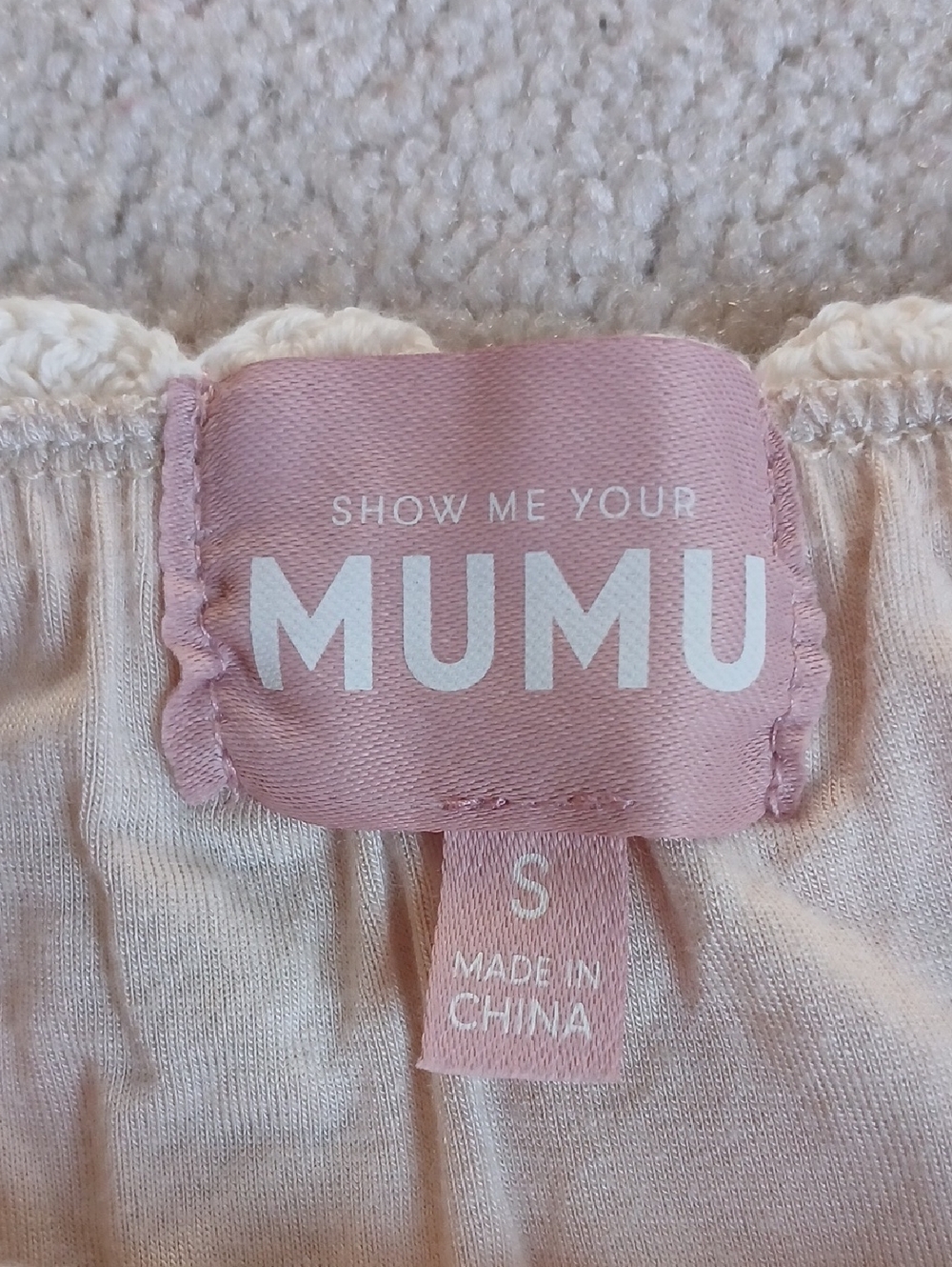 Show Me Your MuMu Happy Halter Mini Dress 70s Multi Crochet - Picture 7 of 8